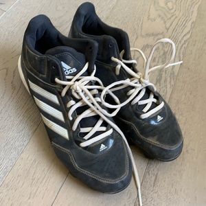 adidas Men’s Black Athletic Sneakers with White Stripes